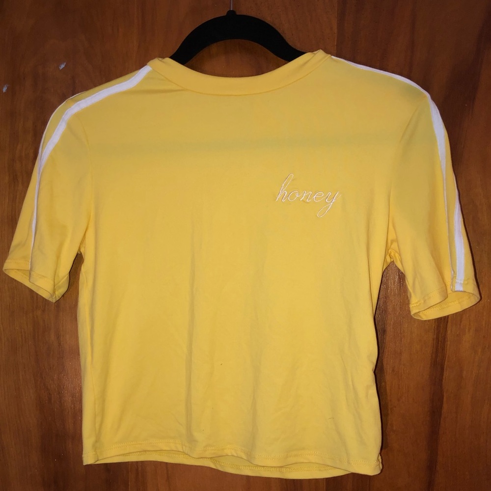 yellow honey crop top